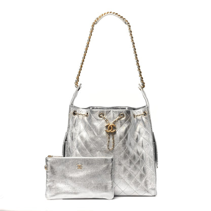 Chanel Metallic Caviar Quilted Medium Chanel 25 Handbag Silver 1 of 12