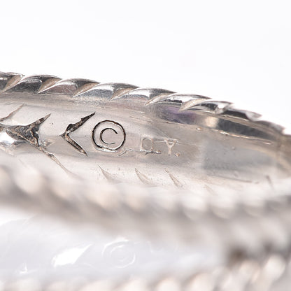 David Yurman Sterling Silver Diamond Amethyst 7mm Petite Albion Ring 55 7.25 5 of 5