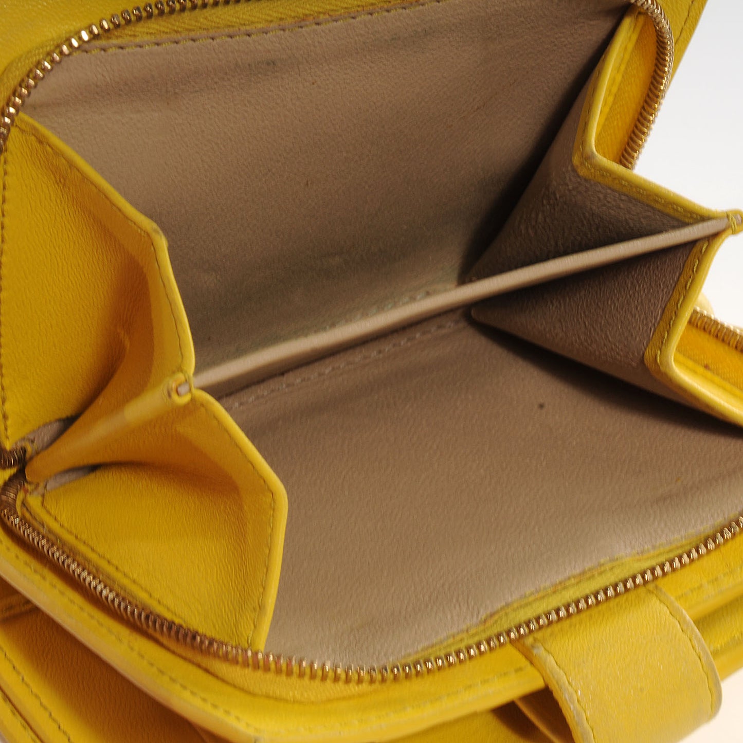 Nappa Intrecciato French Compact Wallet Yellow