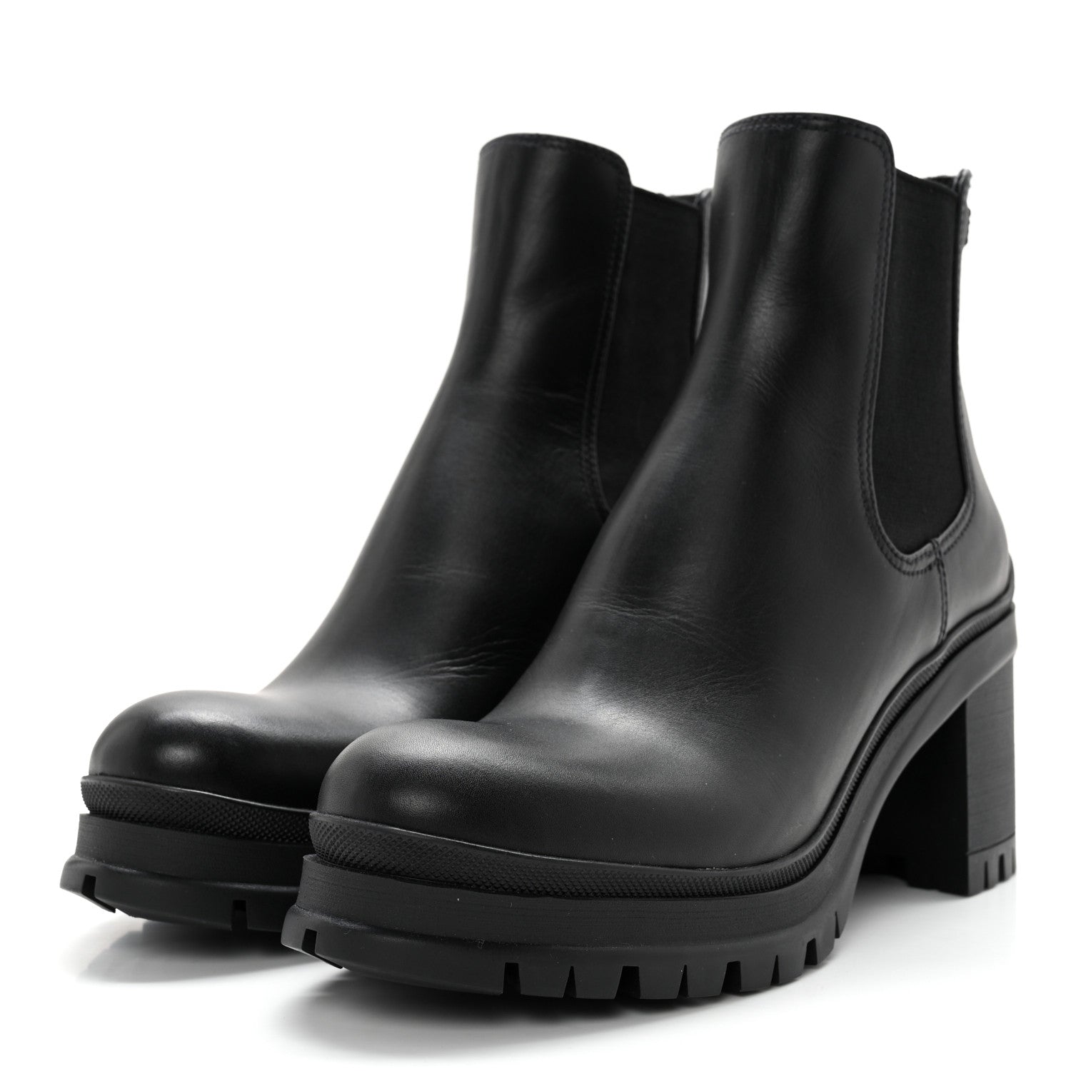 Prada Vitello Montana Lug Sole Chelsea 55mm Boots 40.5 Black 3 of 9