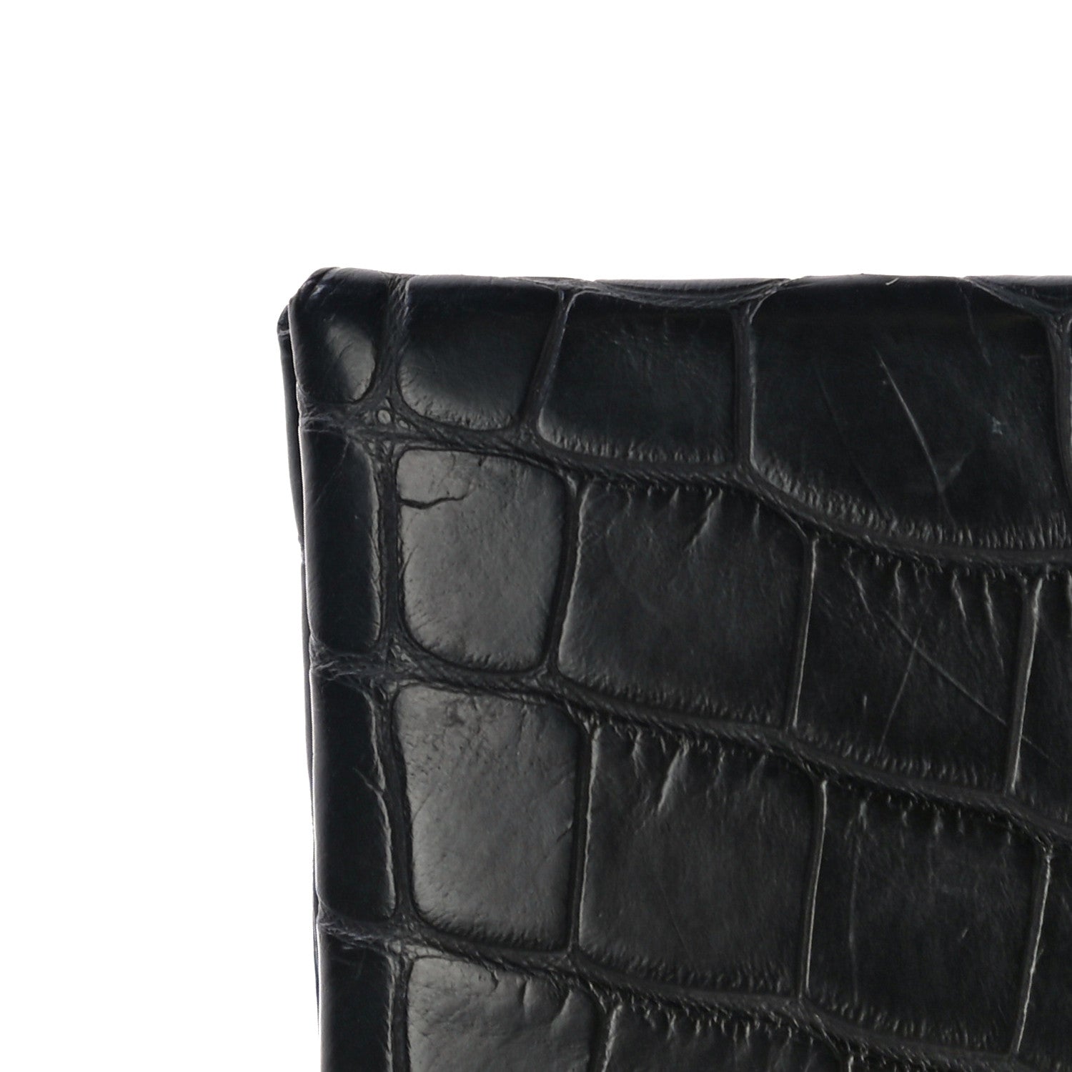 Hermes Matte Alligator Calvi Card Case Black 10 of 14