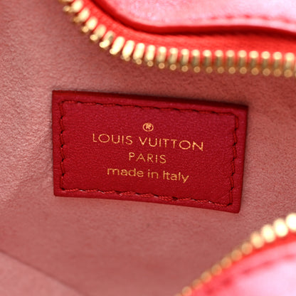 Louis Vuitton Lambskin Embossed Monogram Fall In Love Sac Coeur Heart Chain Bag Lipstick Red 6 of 8
