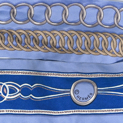 Hermes Silk Maillons Twilly Ciel Bleu Roy Beige 4 of 4