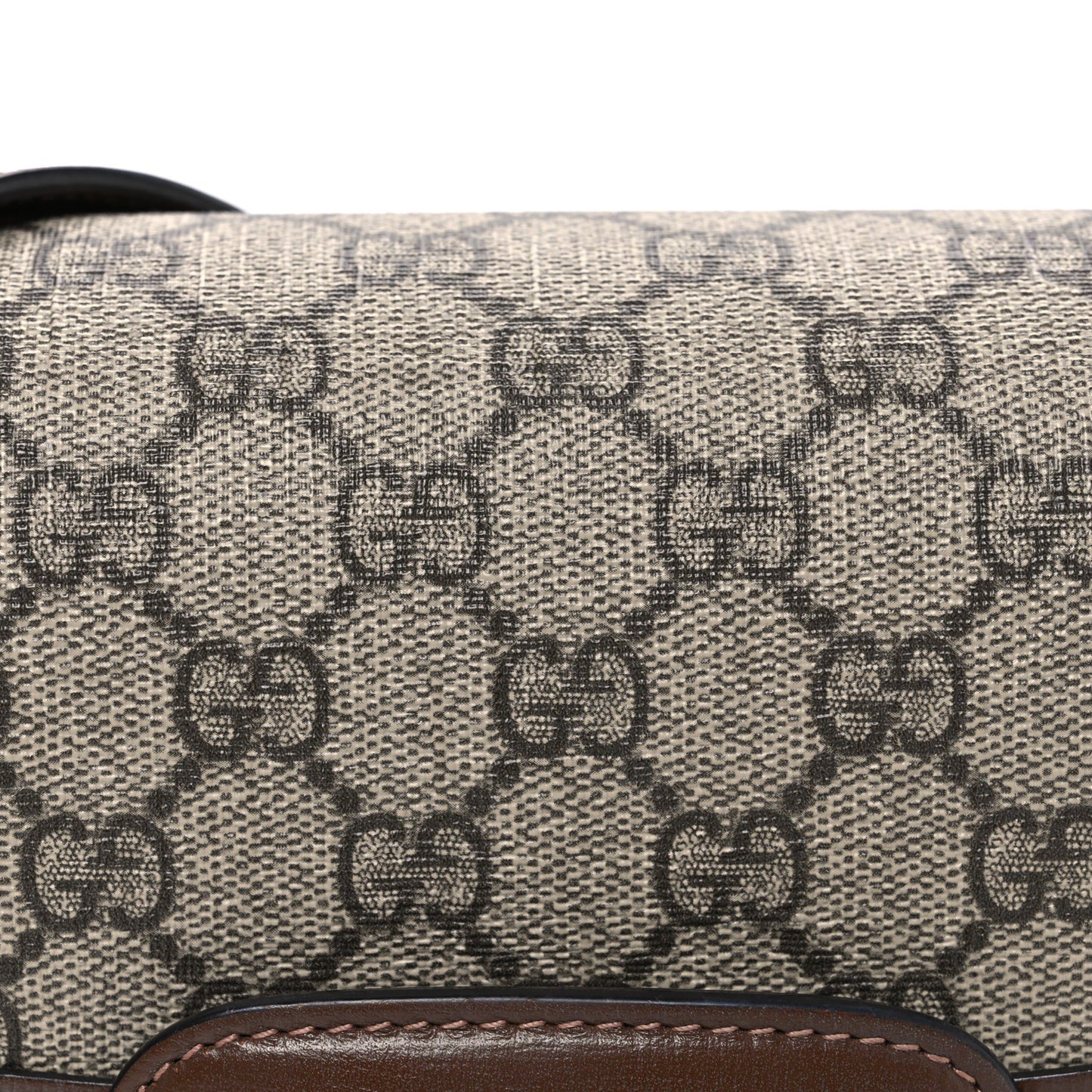 GG Supreme Monogram Horsebit 1955 Shoulder Bag Beige Brown Sugar