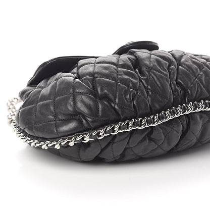 Chanel Washed Lambskin Quilted Medium Chain Around Messenger Black 9 of 10