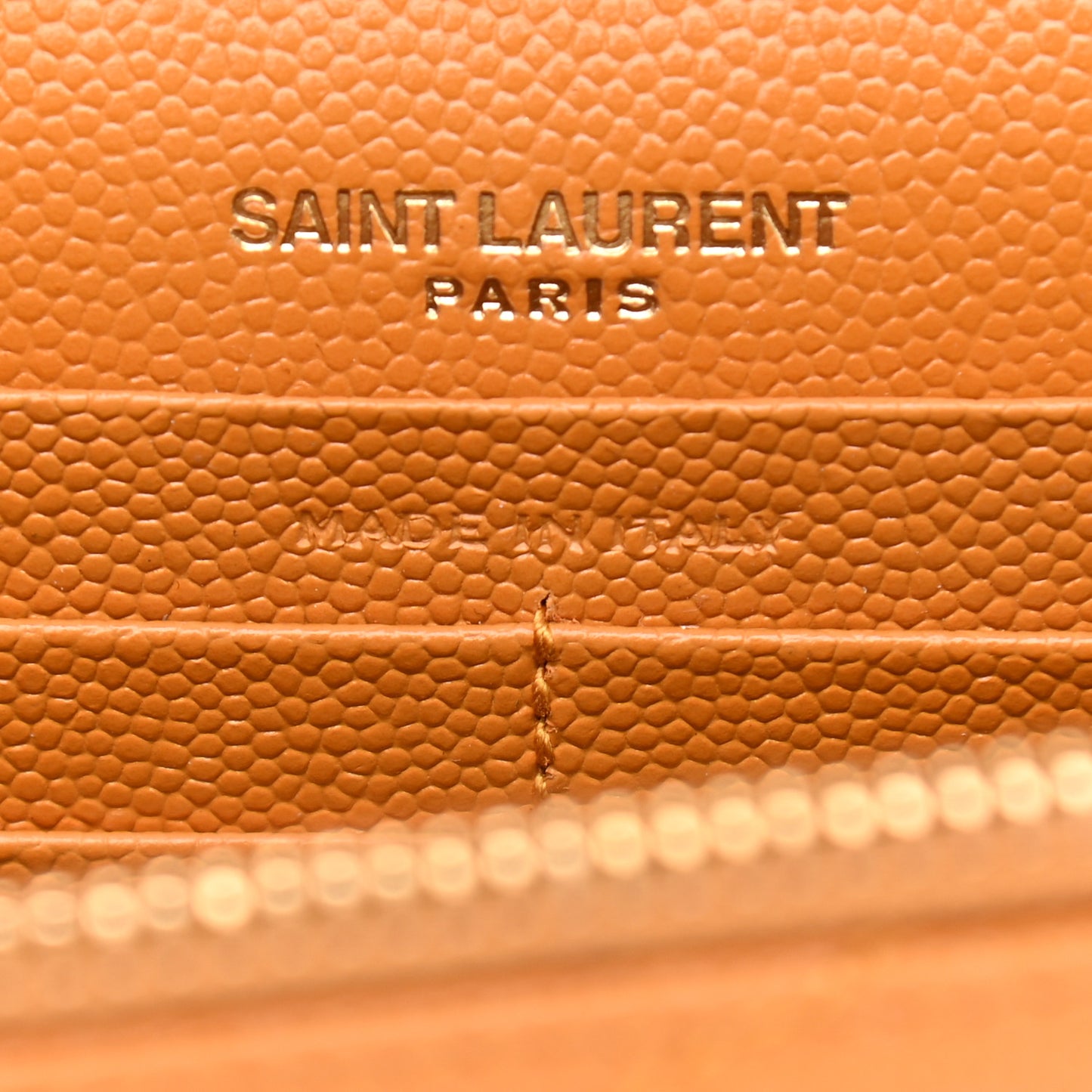 Grain De Poudre Matelasse Chevron Monogram Chain Wallet Senape Yellow