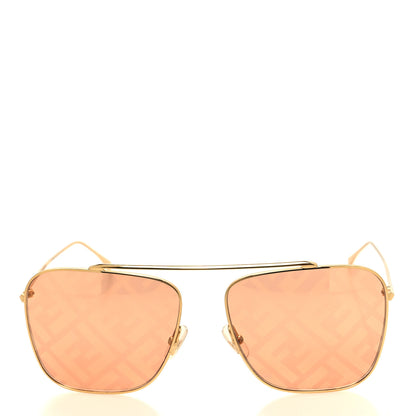 Fendi Metal Aviator FF Sunglasses FF0406/S Gold 2 of 7