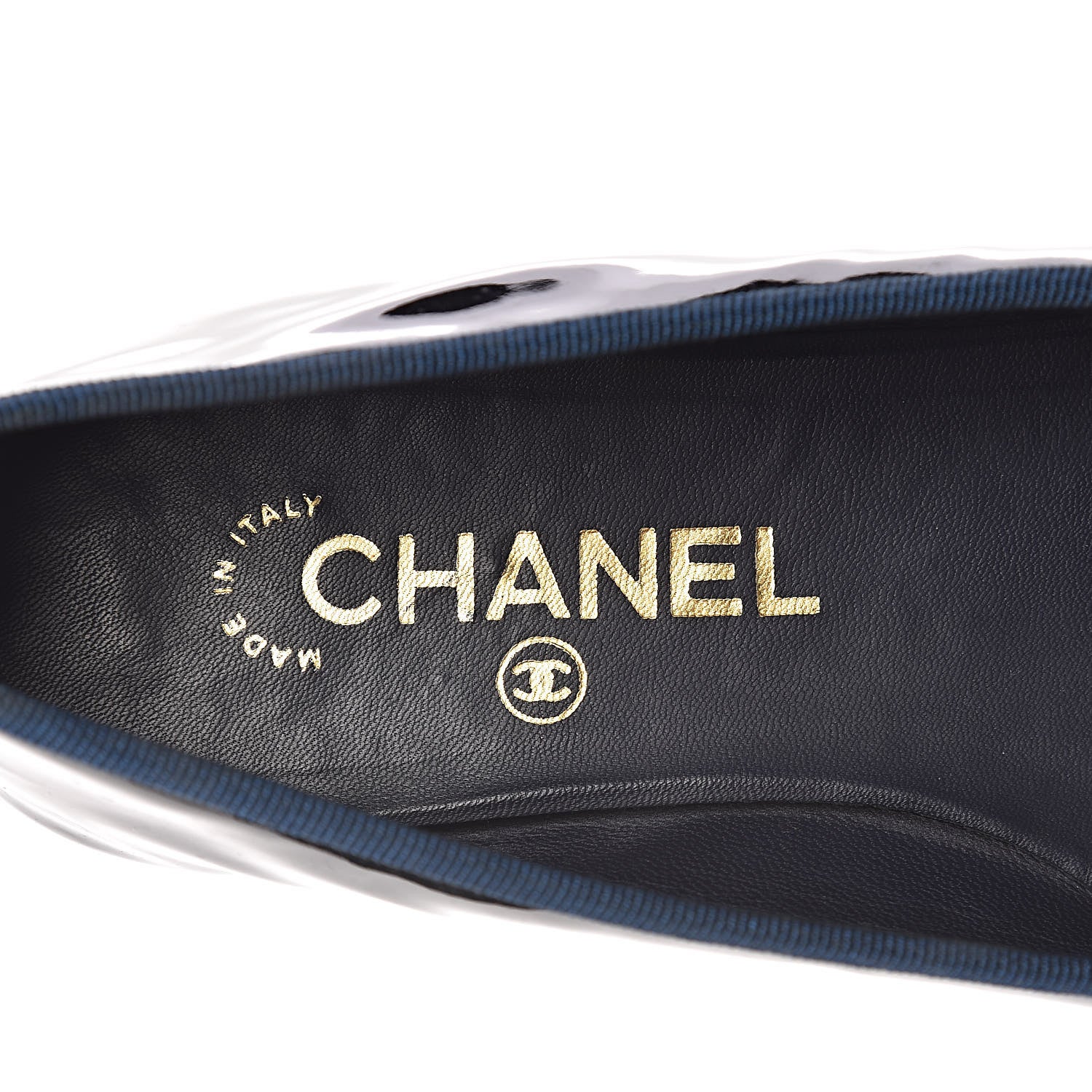 Chanel Patent CC Ballerina Flats 35 Navy 9 of 11