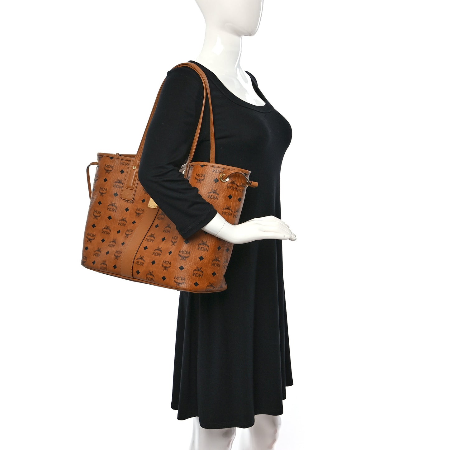 Visetos Medium Liz Reversible Shopper Tote Cognac