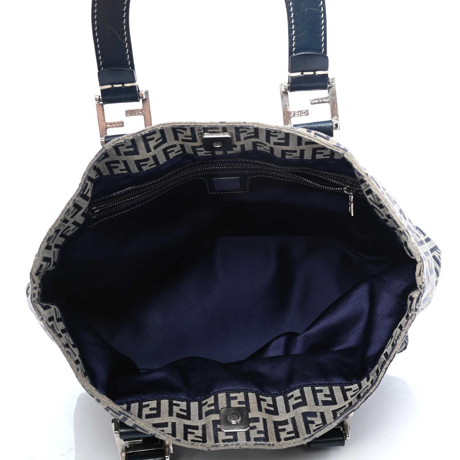 Fendi Zucchino Tote Navy Blue 4 of 4