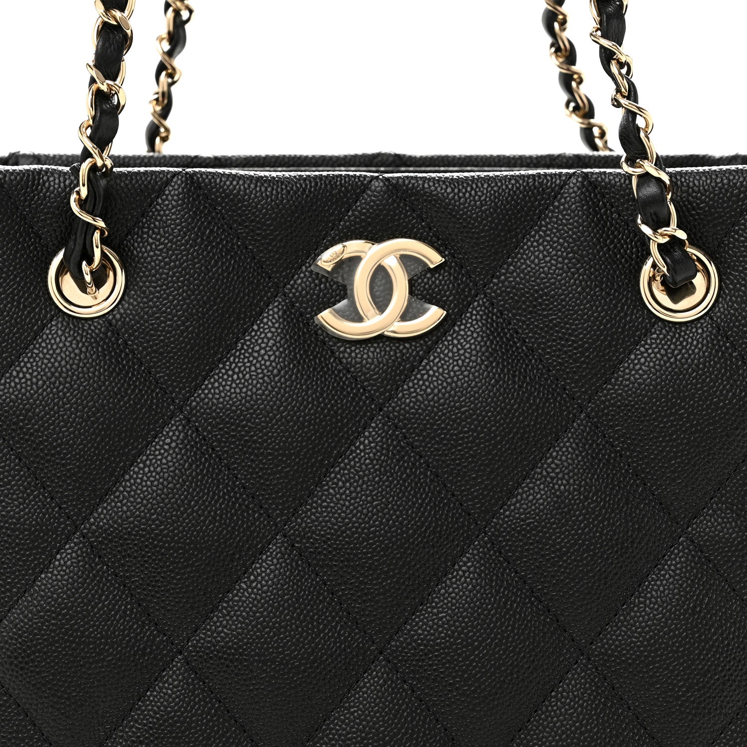 Chanel Caviar Quilted Small Shopping Tote Black 9 of 11