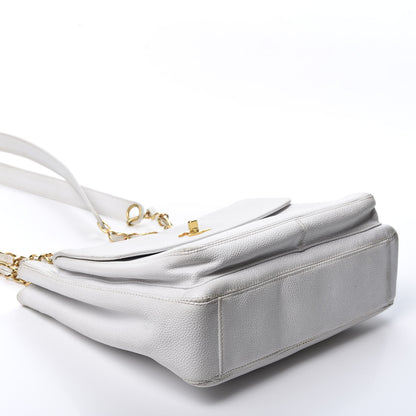 Chanel Caviar Flap Shoulder Bag White 3 of 15