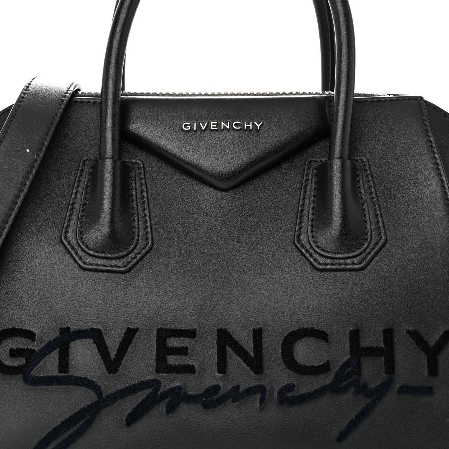 Calfskin Signature Logo Small Antigona Black
