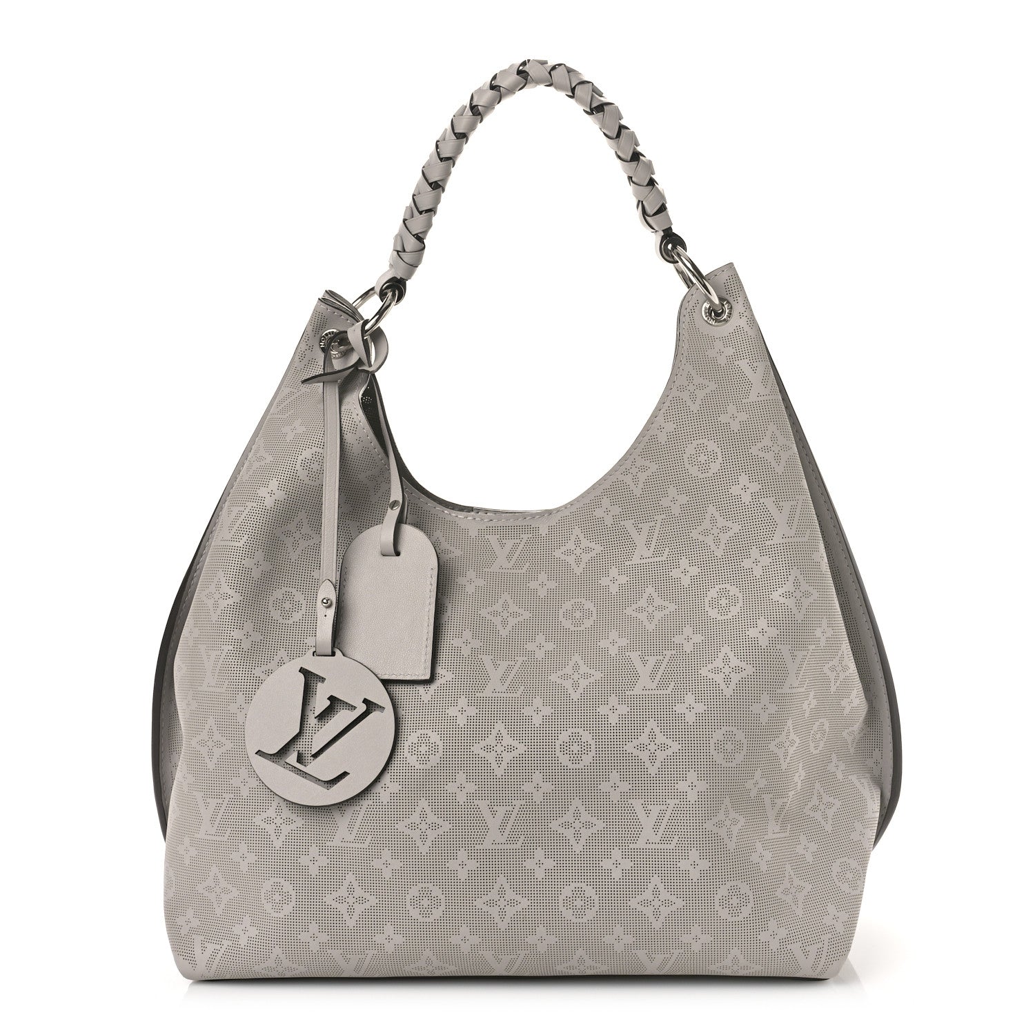 Louis Vuitton Reverse Mahina Carmel Hobo Gris Souris Gray 1 of 8