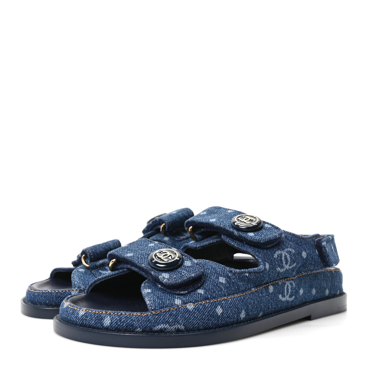 Printed Denim CC Dad Sandals 35.5 Light Blue