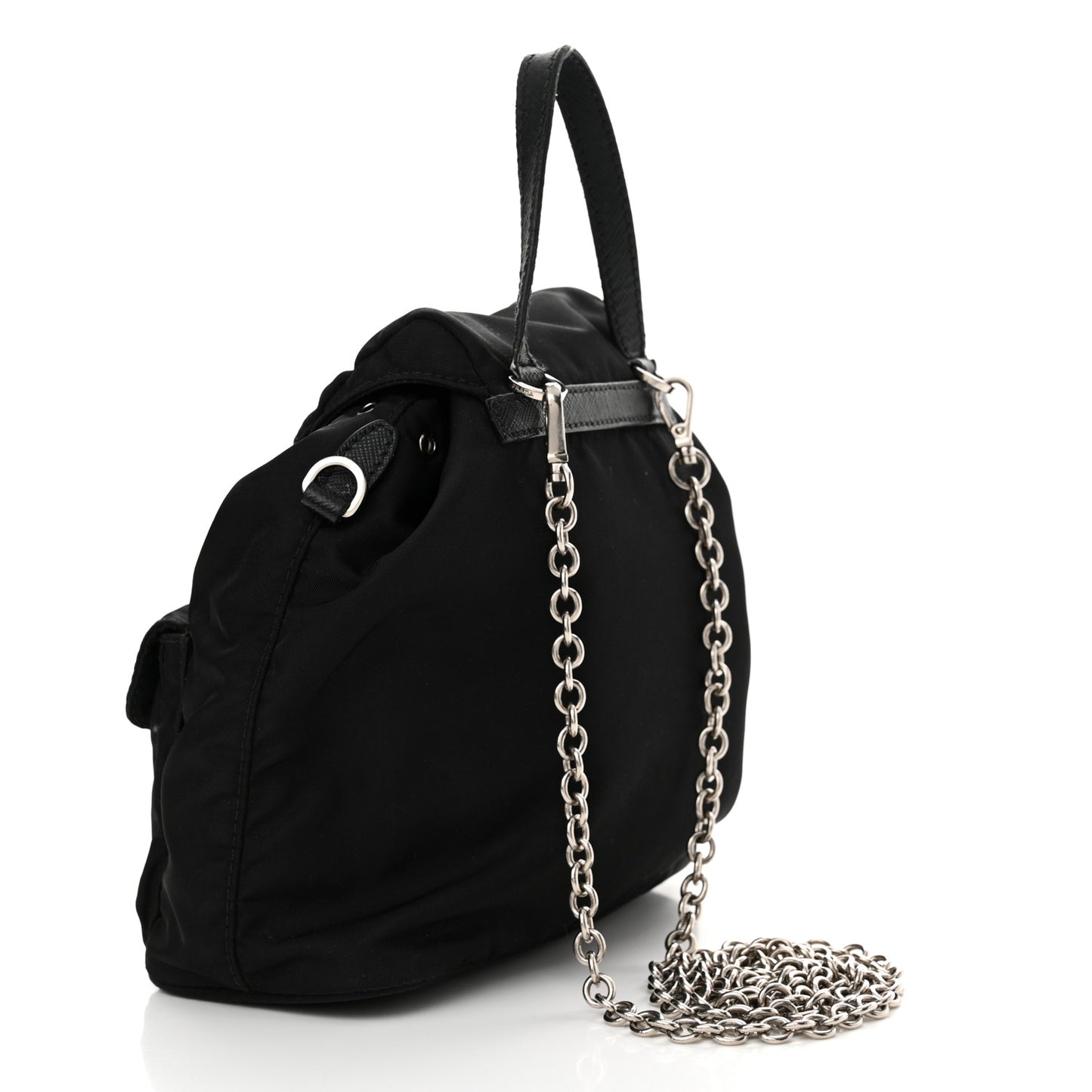 Nylon Vela Mini Crossbody Backpack Black