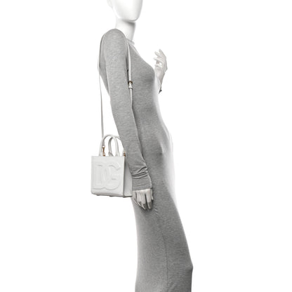 Dolce & Gabbana Calfskin Small DG Daily Shopper Tote White 2 of 9