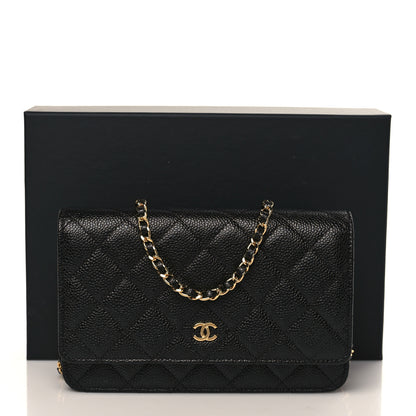 Chanel Caviar Quilted Wallet On Chain WOC Black 10 of 10