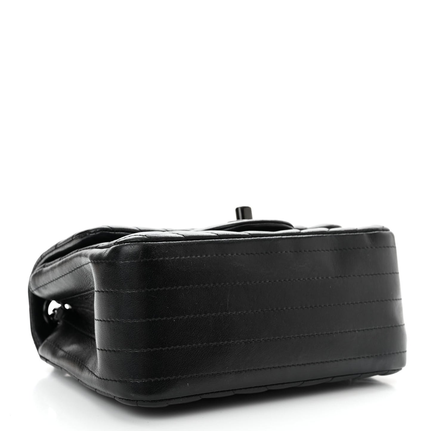 Lambskin Chevron Quilted Mini Square Flap So Black