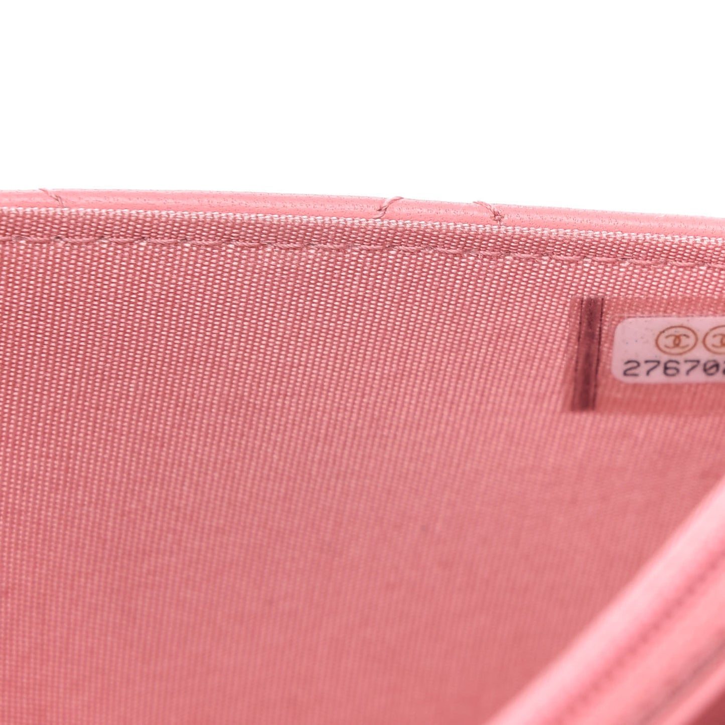 Lambskin Quilted Trendy CC Wallet On Chain WOC Pink