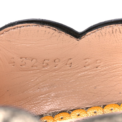 Gucci Monogram G Pearl Scalloped Flats 39 Beige Red 8 of 10