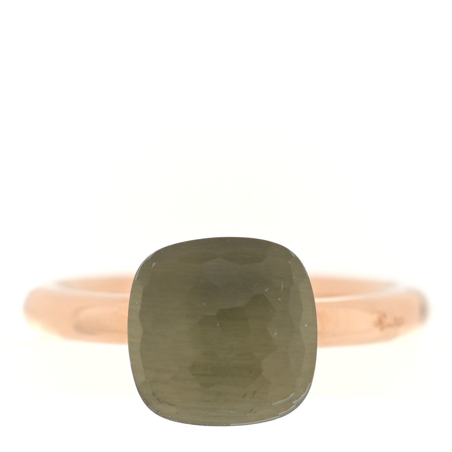 Pomellato 18K Rose White Gold Prasiolite Classic Nudo Ring 45 3.25 1 of 4