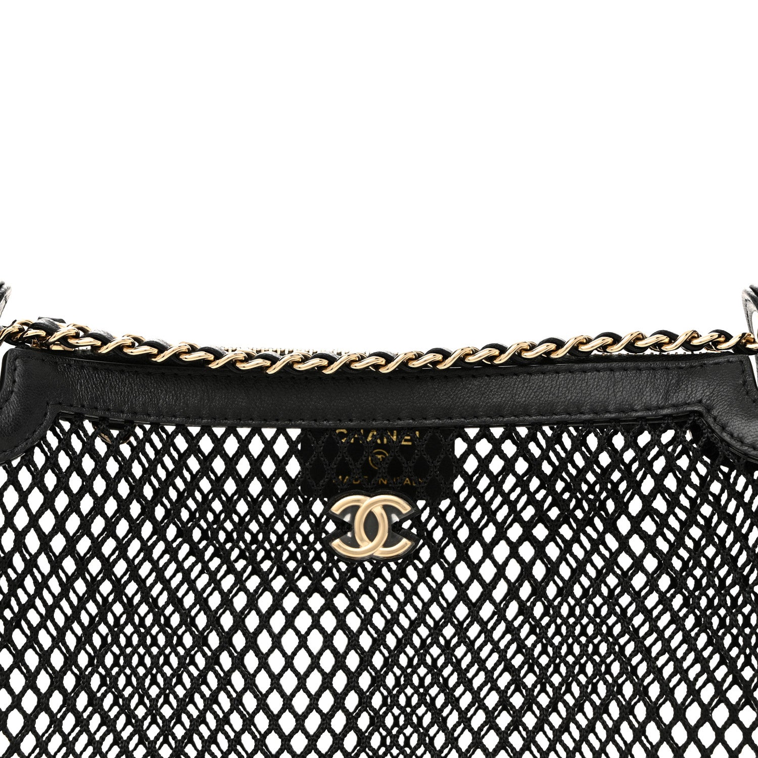 Chanel Mesh Shiny Lambskin Clutch With Chain Black 9 of 12