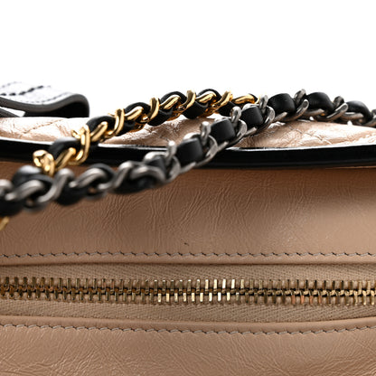 Chanel Aged Calfskin Quilted Small Gabrielle Hobo Beige Black 11 of 11