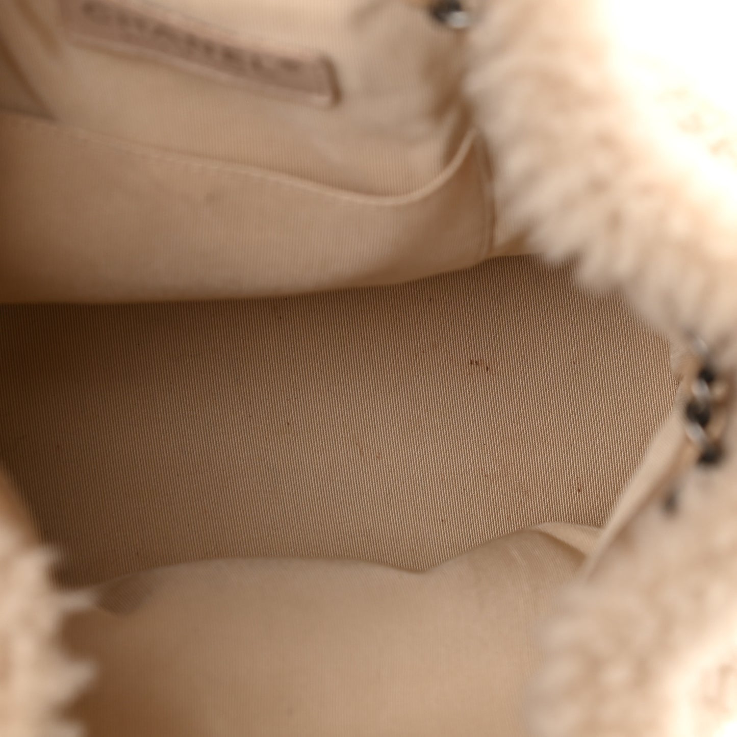 Shearling Small Gabrielle Backpack Dark Beige