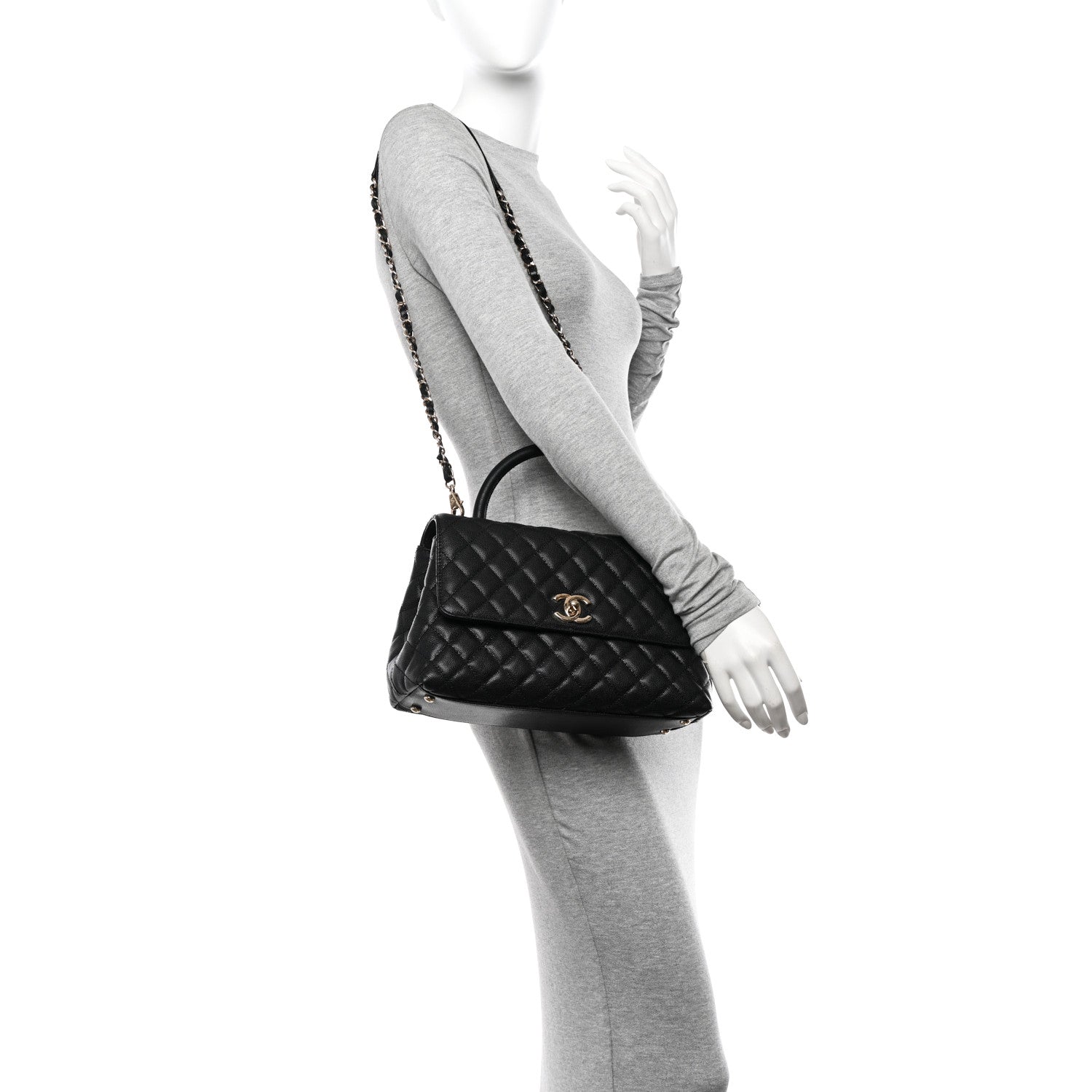 Chanel Caviar Quilted Small Coco Handle Flap Black 2 of 10