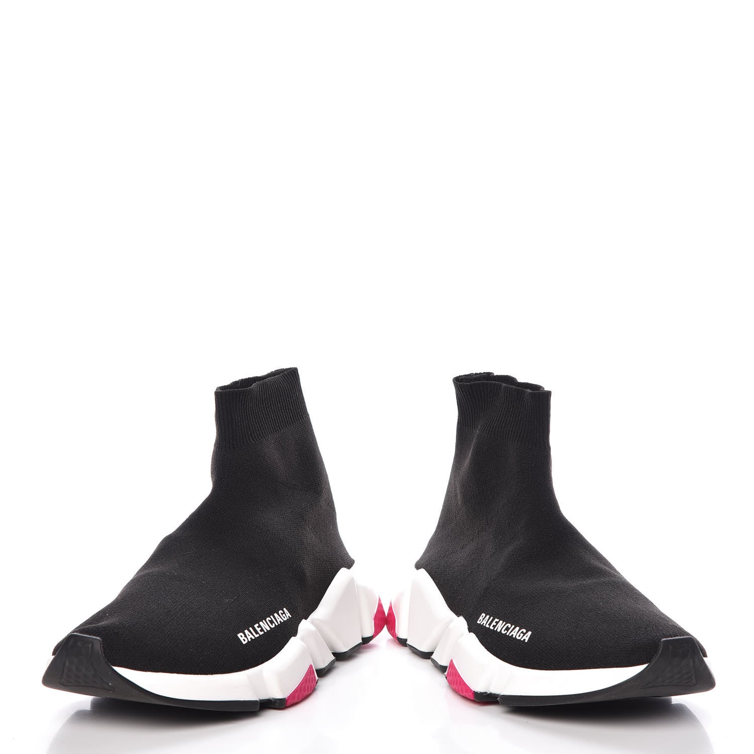 Balenciaga Neoprene Knit Womens Speed Sneakers 39 Black Pink 6 of 9
