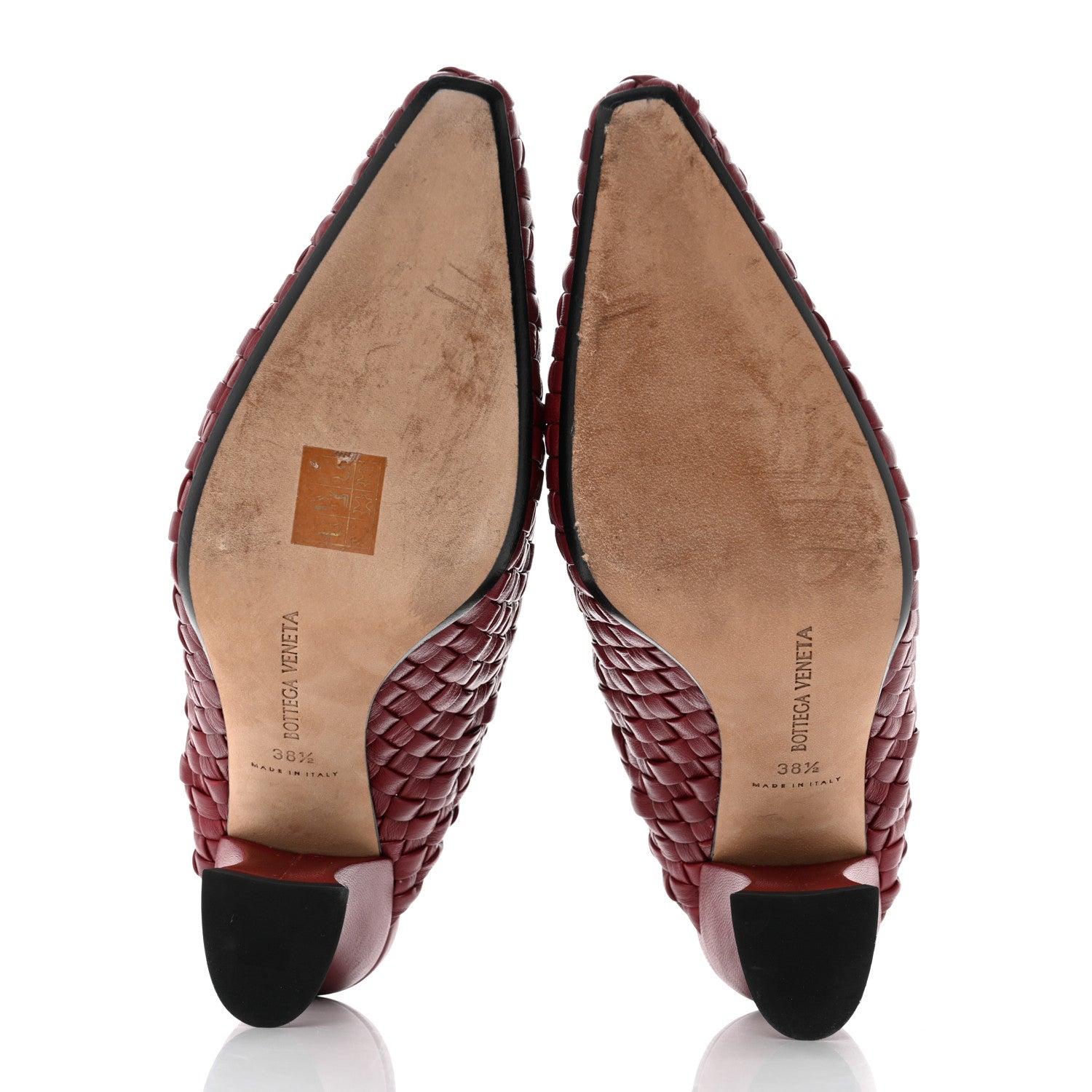 Bottega Veneta Nappa Intrecciato Almond Mules 38.5 Red 5 of 8