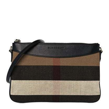 Burberry Mega Check Peyton Crossbody Clutch Bag Black 1 of 10