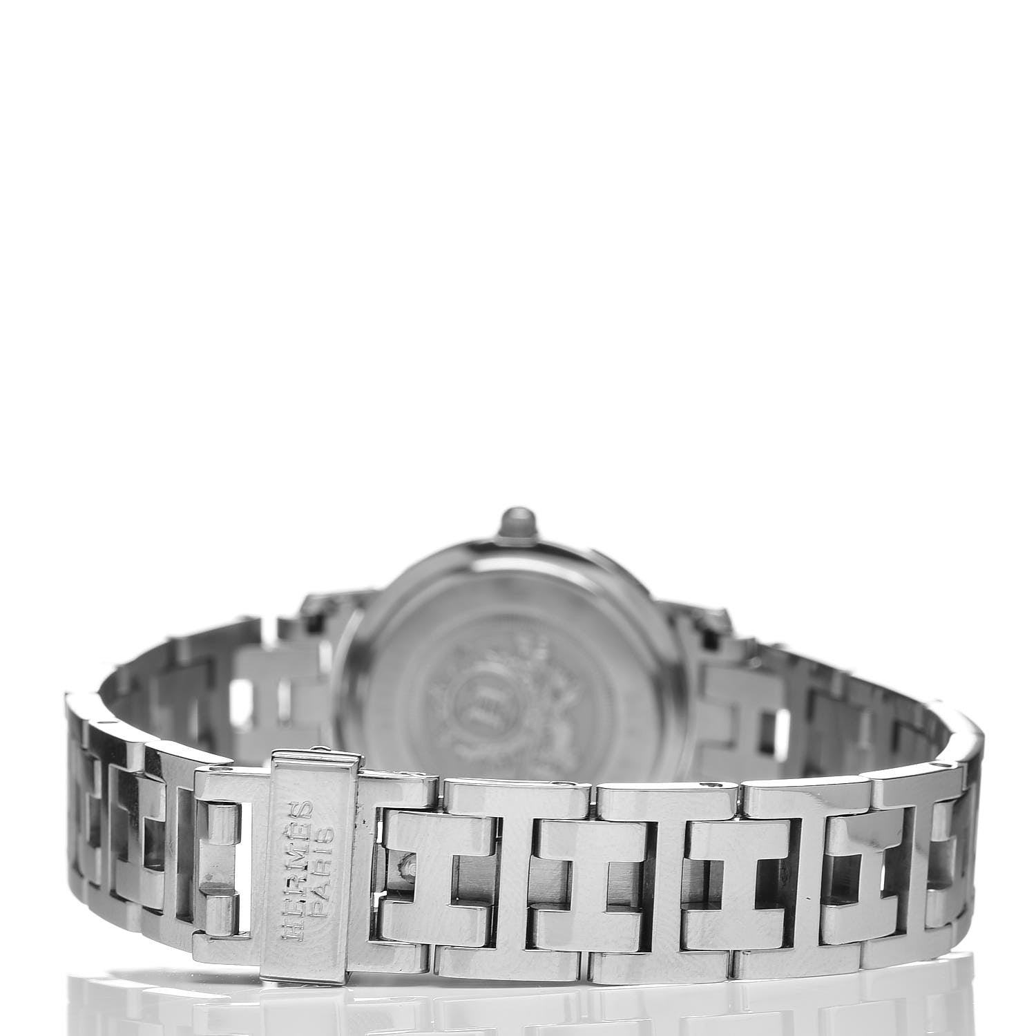 Hermes Stainless Steel Pink Mother of Pearl 24mm Clipper Quartz Watch 4 of 9