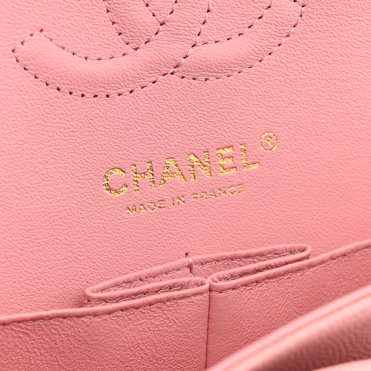 Caviar Chevron Quilted Small Double Flap Pink