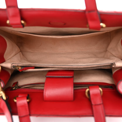 Gucci Calfskin Matelasse Small GG Marmont Tote Hibiscus Red 5 of 11