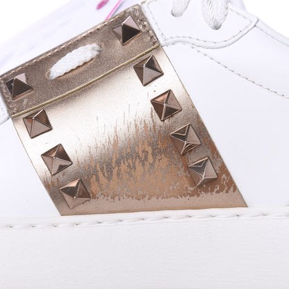 Valentino Garavani Calfskin Rockstud Untitled Open Sneakers 37 White Pewter 18 of 18