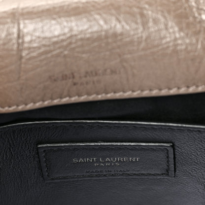 Saint Laurent Crinkled Calfskin Matelasse Monogram Baby Niki Chain Satchel Greyish Brown 6 of 11