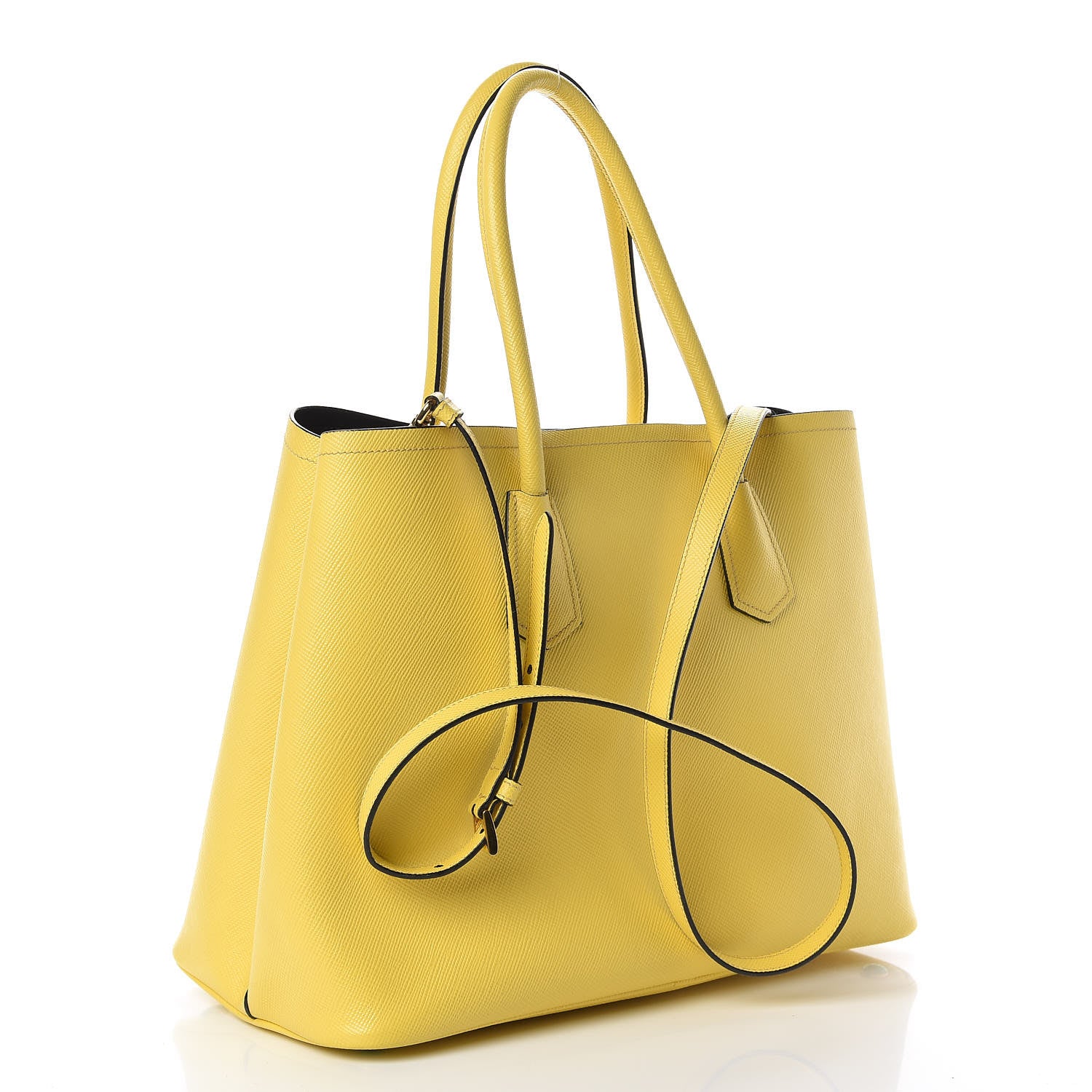 Prada Saffiano Cuir Large Double Bag Soleil 3 of 13