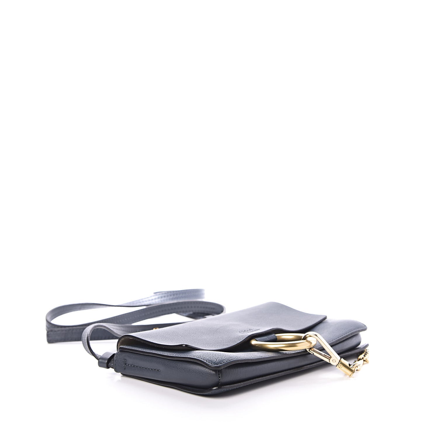 Goatskin Small Faye Shoulder Bag Denim Blue