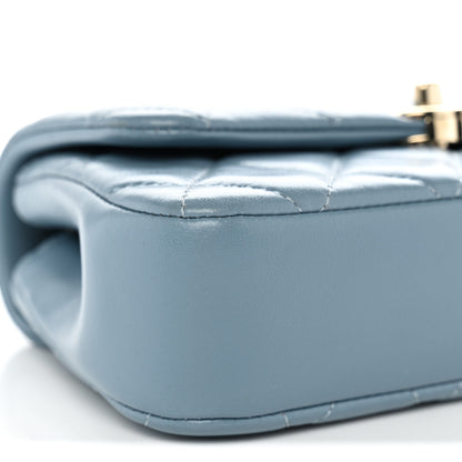 Chanel Lambskin Quilted Rectangular Phone Holder Clutch With Chain Dark Blue 9 of 11