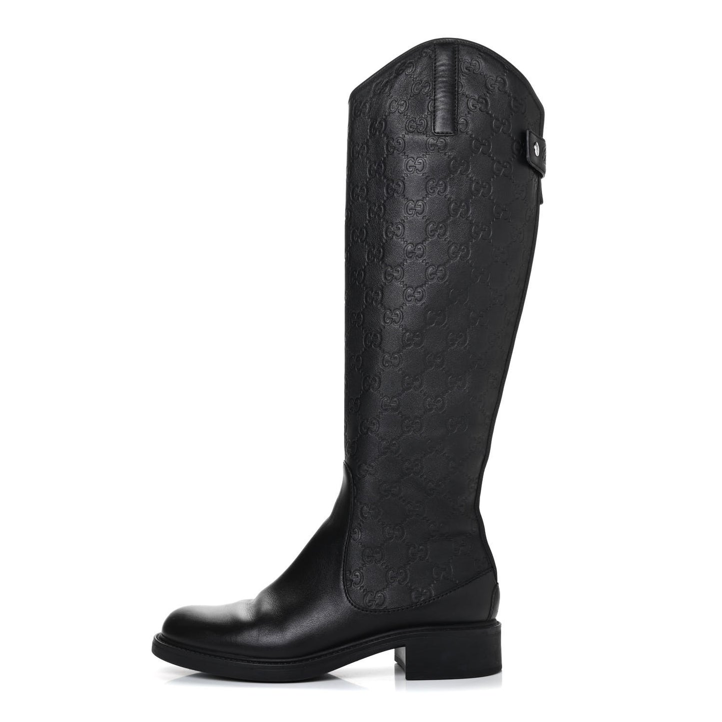 Guccissima Calfskin Miro Soft Knee High Riding Boots 37.5 Black