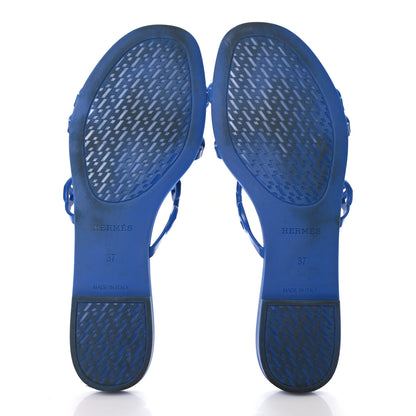 Hermes Rubber Chaine d'Ancre Rivage Sandals 37 Bleu Smalt 5 of 7
