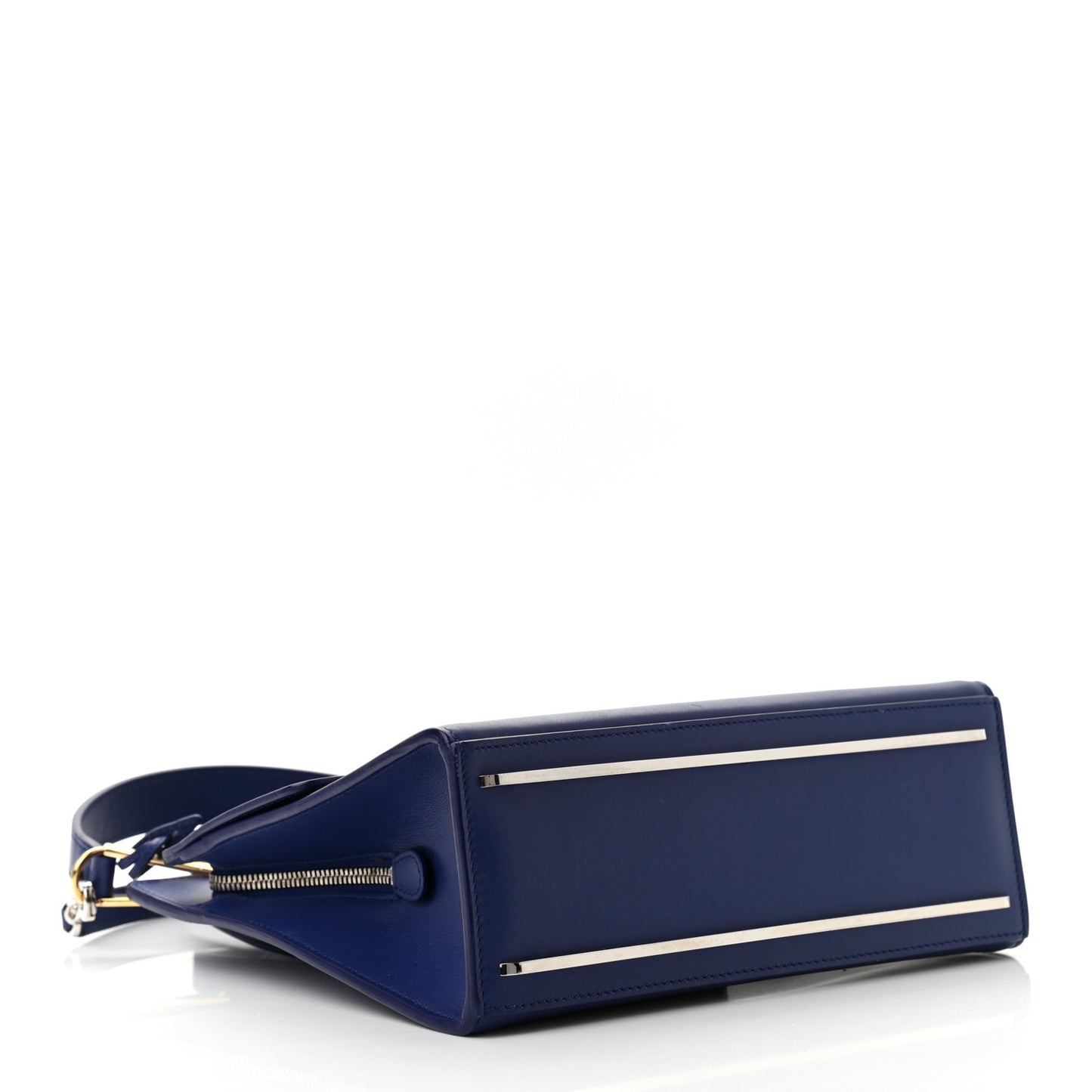 Smooth Calfskin Le Dix S Cartable Shoulder Bag Bleu Mineral