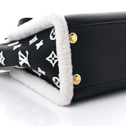 Louis Vuitton Grained Calfskin Shearling On My Side MM Black 7 of 10
