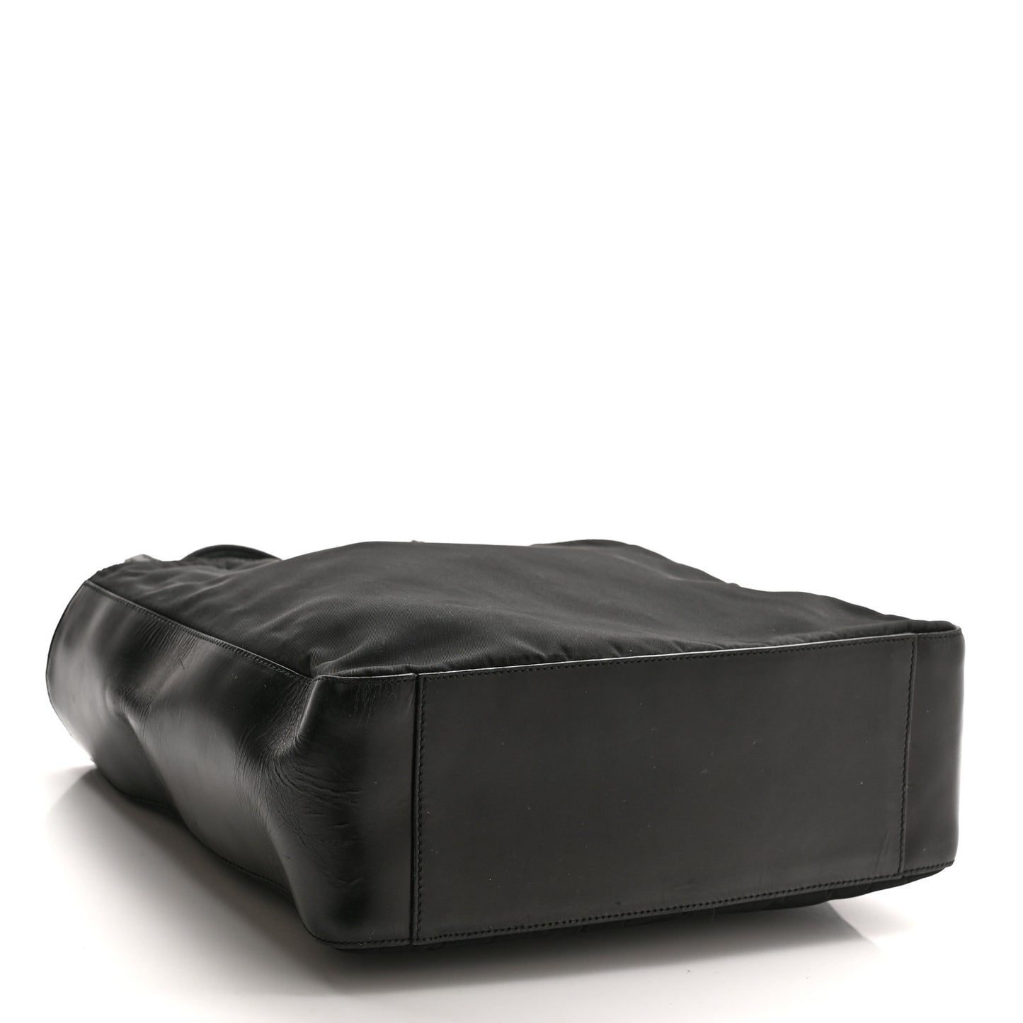 Nylon Calfskin Tote Black