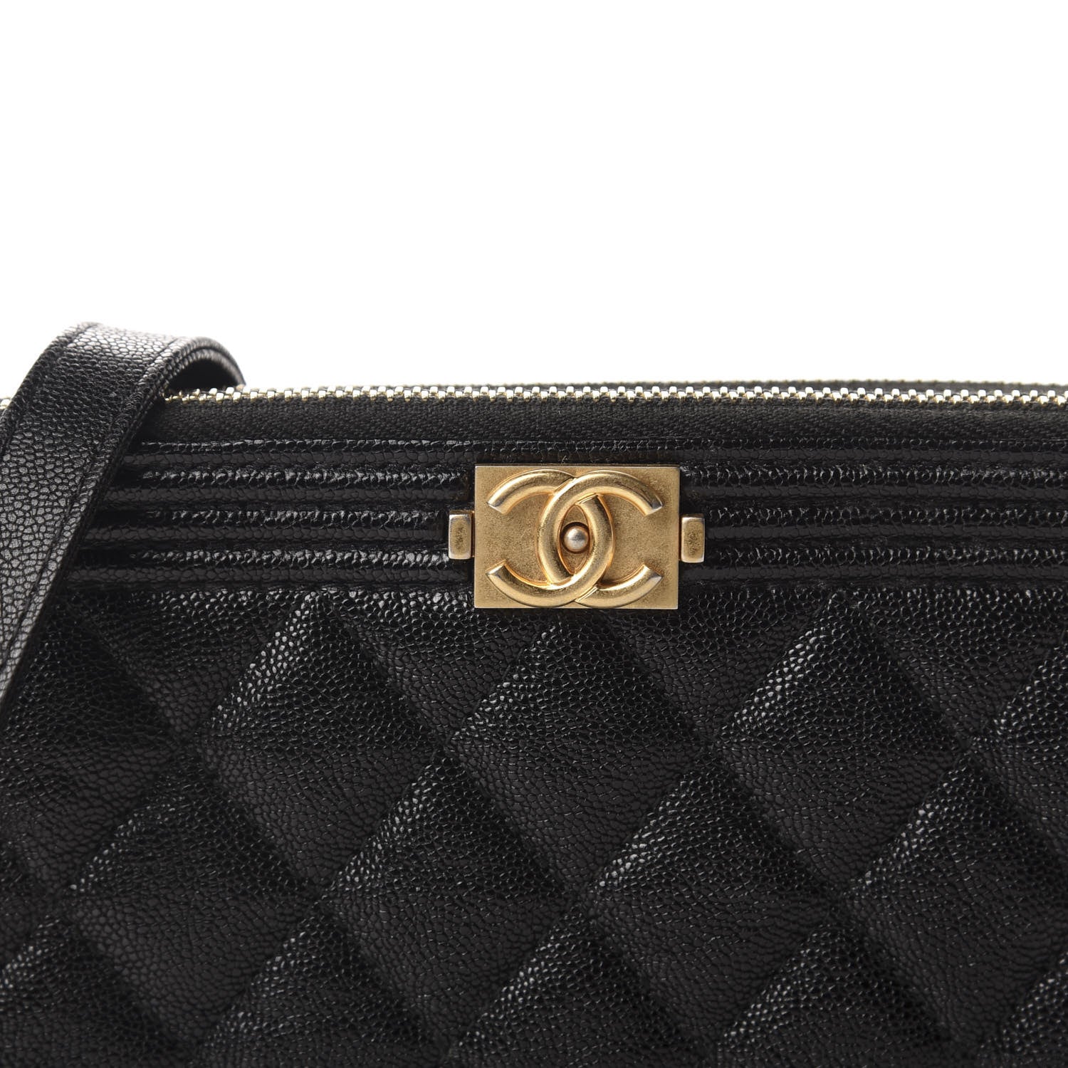 Chanel Caviar Quilted Small Boy Clutch With Chain Black 11 of 12