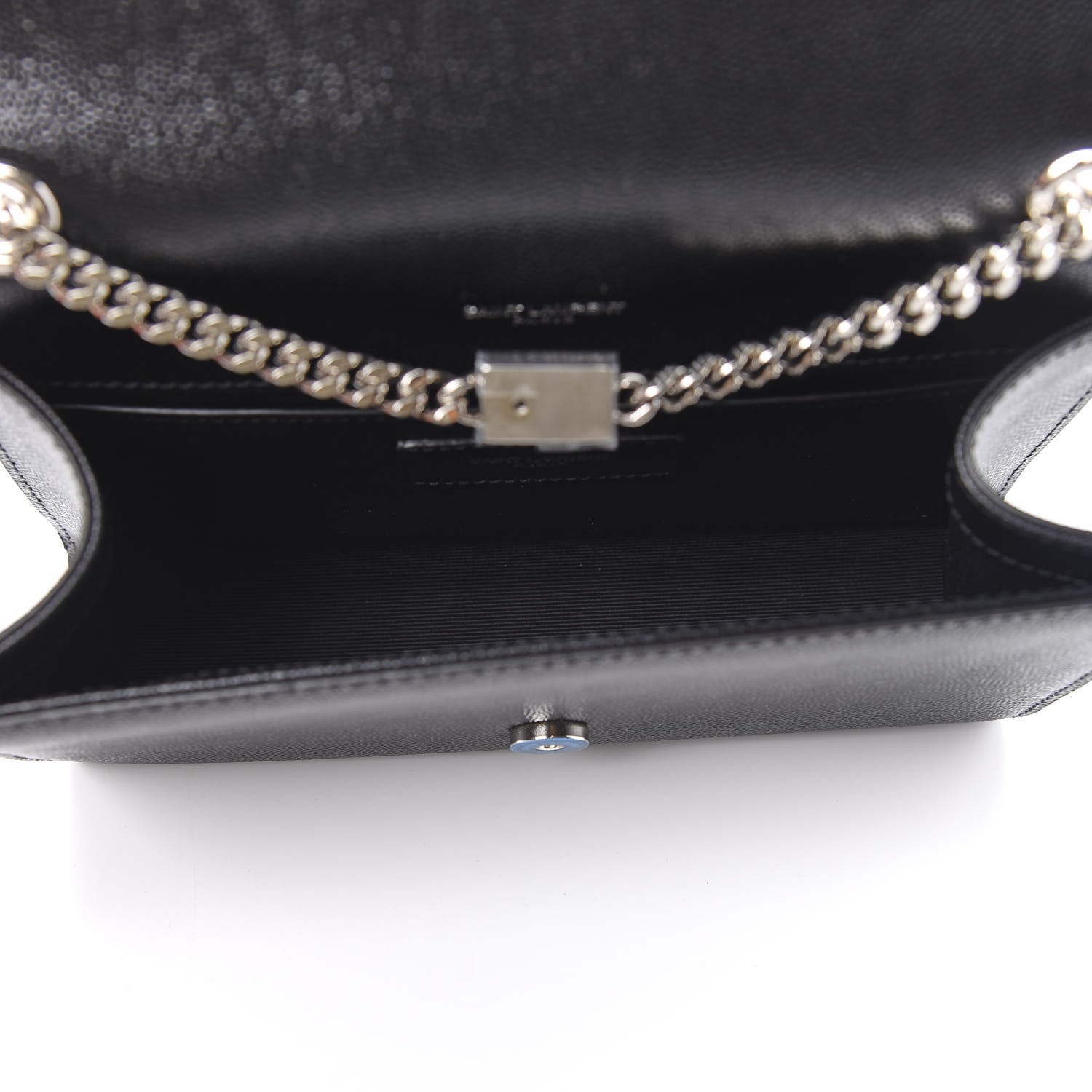 Saint Laurent Grain De Poudre Small Monogram Kate Satchel Black 5 of 9