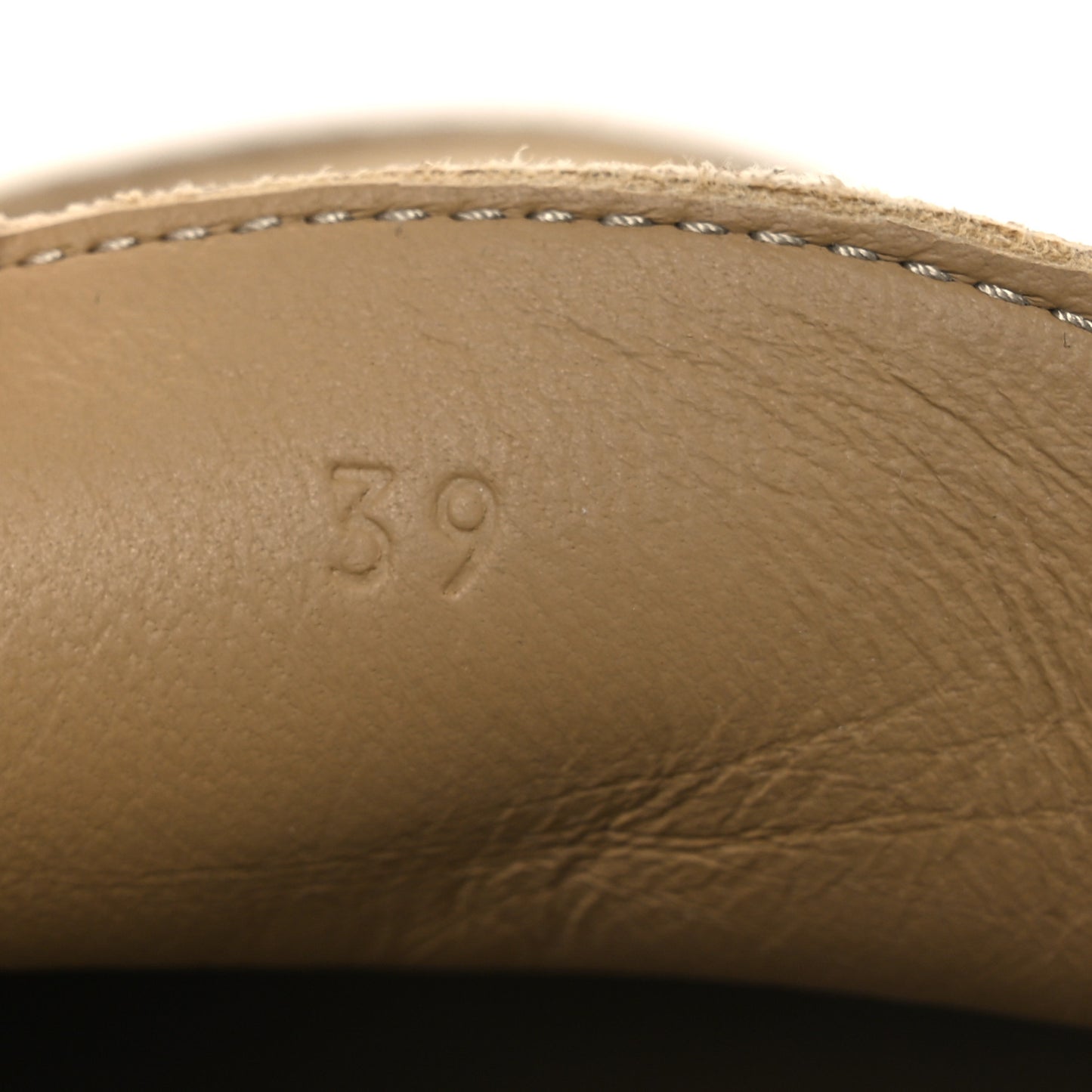 Suede Calfskin Womens Lazy Loafers 39 Beige Sable