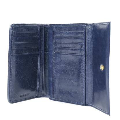 Miu Miu Vitello Lux Matelasse Lux Bi-Fold Compact Wallet Bluette 5 of 7
